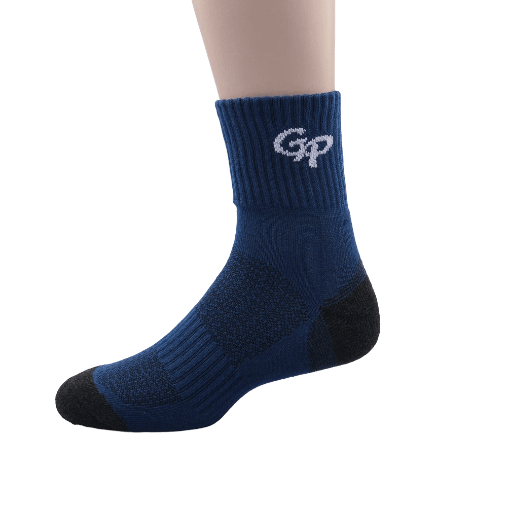 GoPlayer Men's Bamboo Charcoal Air Cushion Mid-tube Sports Socks Blue