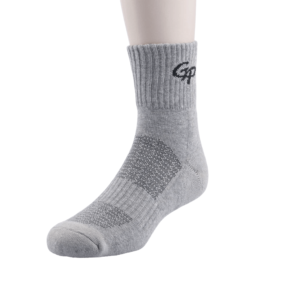 GoPlayer Men's Bamboo Charcoal Air Cushion Middle Tube Sports Socks Gray