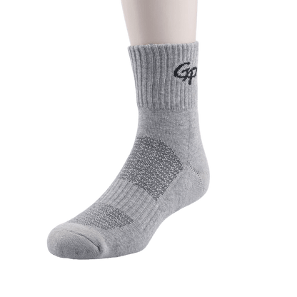 GoPlayer Men's Bamboo Charcoal Air Cushion Middle Tube Sports Socks Gray