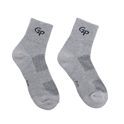 GoPlayer Men's Bamboo Charcoal Air Cushion Middle Tube Sports Socks Gray