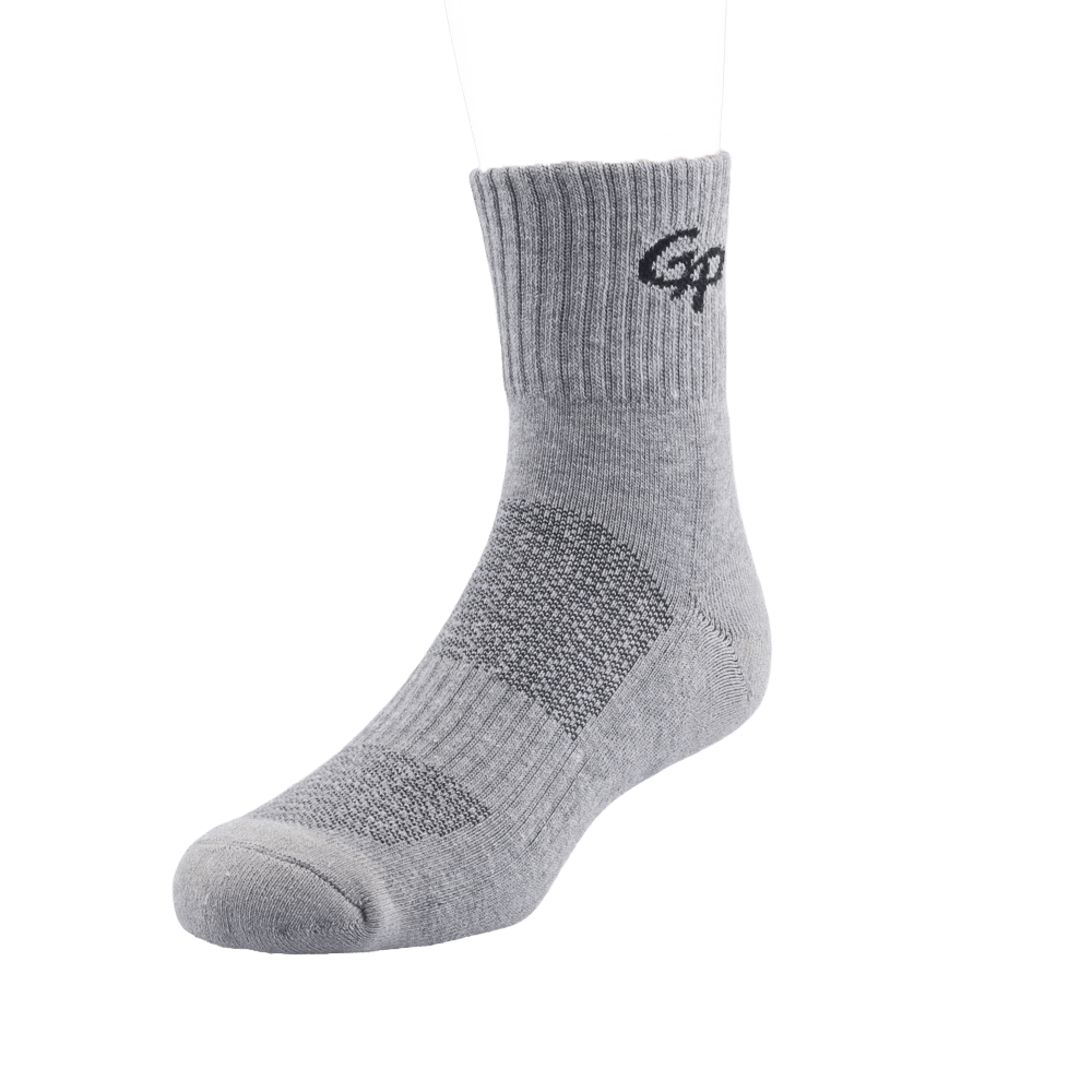 GoPlayer Men's Bamboo Charcoal Air Cushion Middle Tube Sports Socks Gray