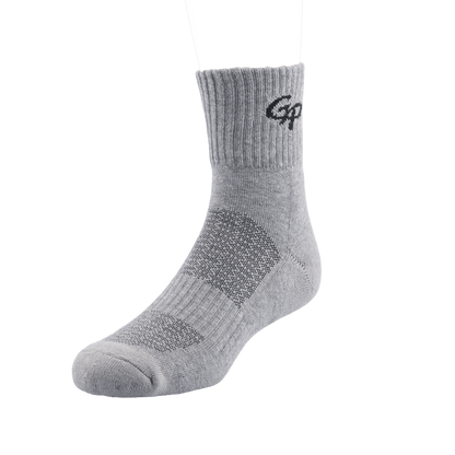 GoPlayer Men's Bamboo Charcoal Air Cushion Middle Tube Sports Socks Gray