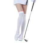 GoPlayer女高爾夫膝上襪(白銀)