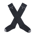 GoPlayer女高爾夫膝上襪(黑銀)