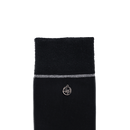 GoPlayer女高爾夫膝上襪(黑銀)