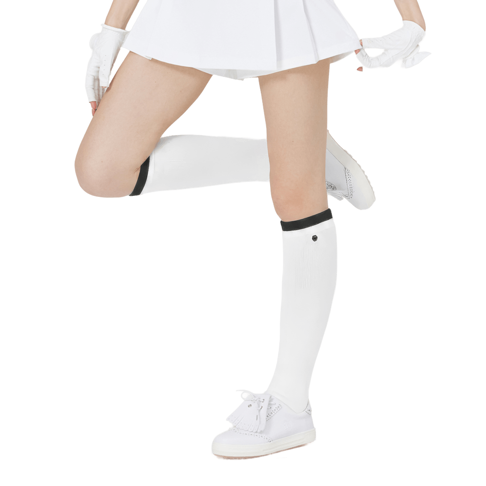 GoPlayer女高爾夫長筒襪(白)