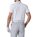 GoPlayer男彈性快乾短袖上衣(條紋領白)