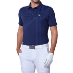 GoPlayer男彈性快乾短袖上衣(英旗紋藍)