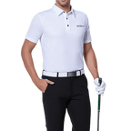 GoPlayer男彈性快乾短袖上衣(白體肩網)