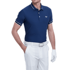 GoPlayer男輕薄超彈短袖上衣(深藍)