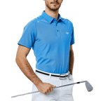 GoPlayer男輕薄超彈短袖上衣(彩藍)