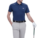 GoPlayer男彈性透氣短袖上衣(藏青)