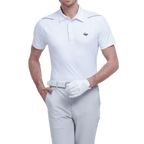 GoPlayer男彈性透氣短袖上衣(白)