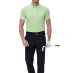 GoPlayer男涼感緹花短袖上衣(草綠)