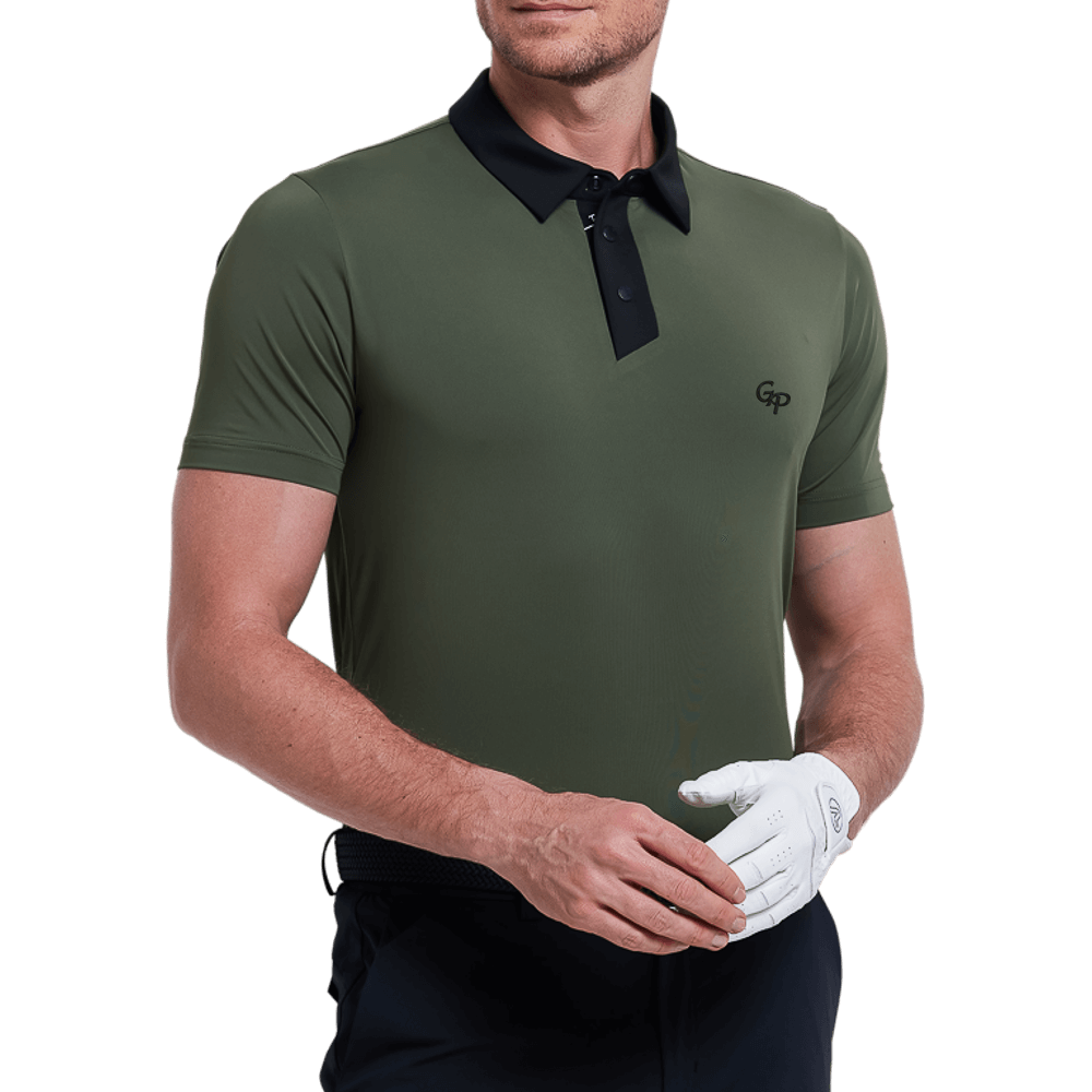 GoPlayer男輕薄透氣短袖上衣(軍綠)