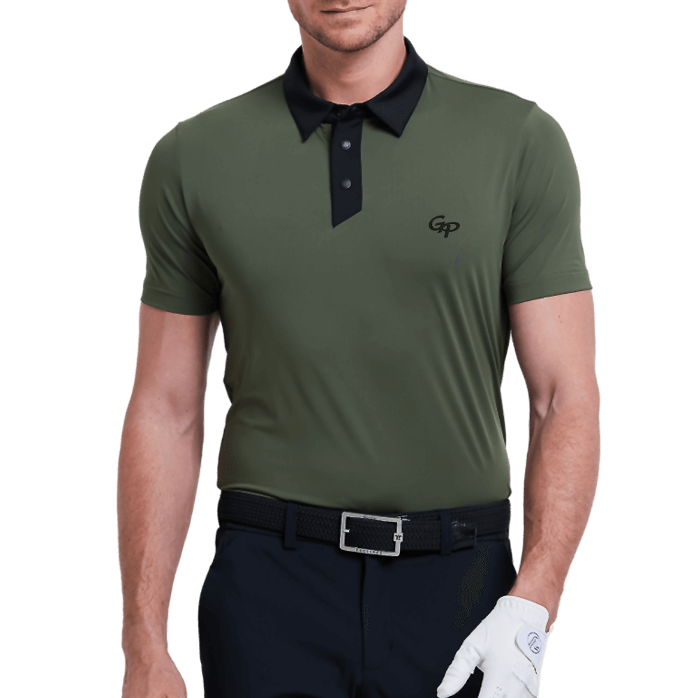 GoPlayer男輕薄透氣短袖上衣(軍綠)