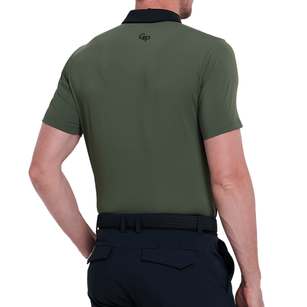 GoPlayer男輕薄透氣短袖上衣(軍綠)