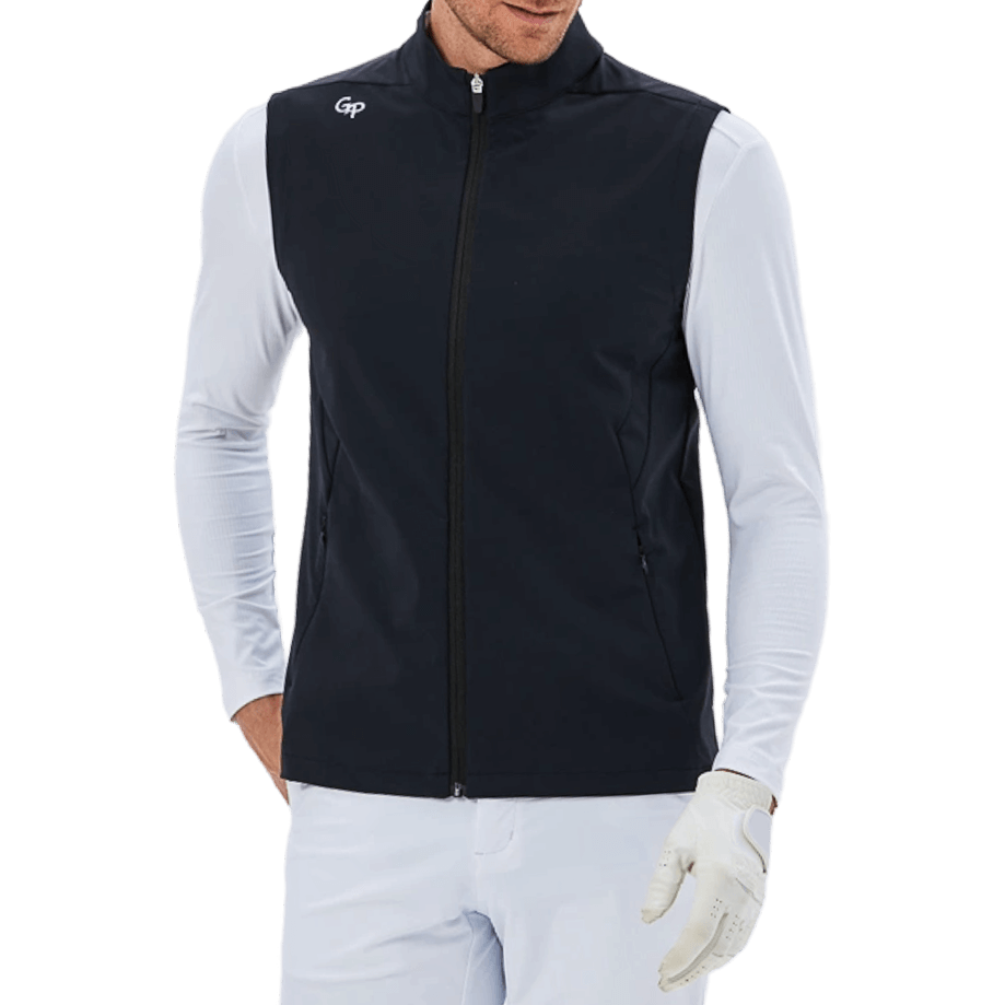 GoPlayer男高爾夫防潑水運動背心(黑)