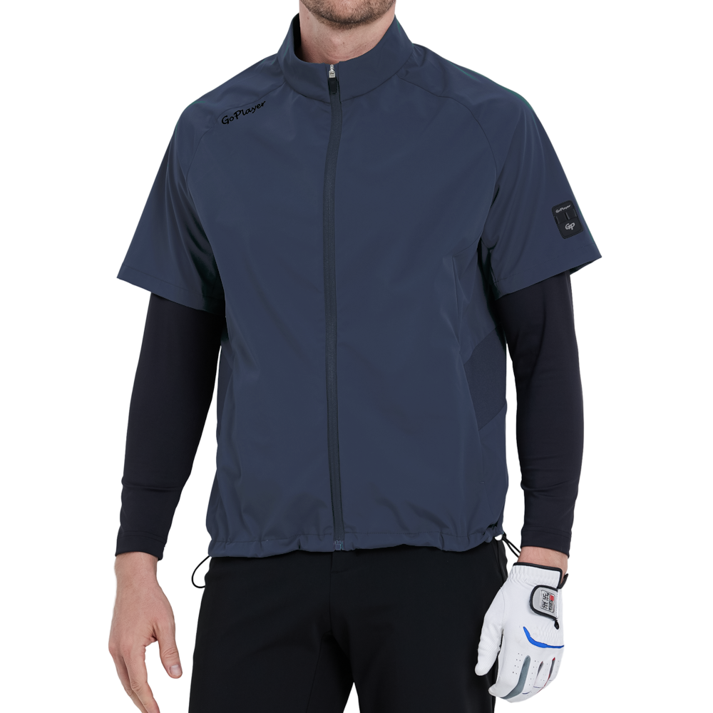 GoPlayer男高爾夫短袖運動背心(深藍)