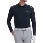 GoPlayer男翻領速乾防曬袖套衣(黑)