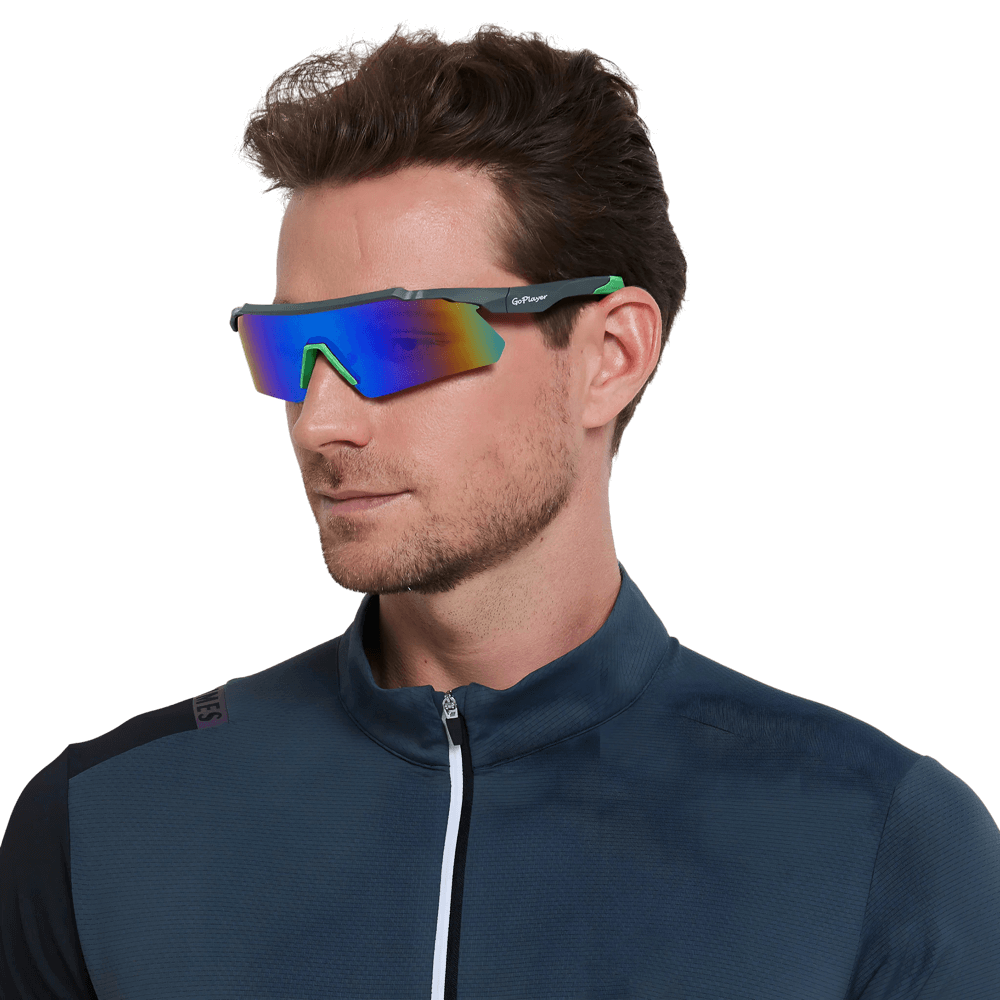 GoPlayer運動太陽眼鏡(銀框鍍綠片)