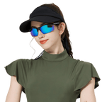 GoPlayer輕量太陽眼鏡(砂黑框鍍白藍片)