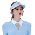 GoPlayer女緞帶中空帽(粉藍)