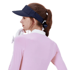 GoPlayer女緞帶中空帽(藏青)