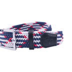 GoPlayer男高爾夫鬆緊皮帶(藍白紅)