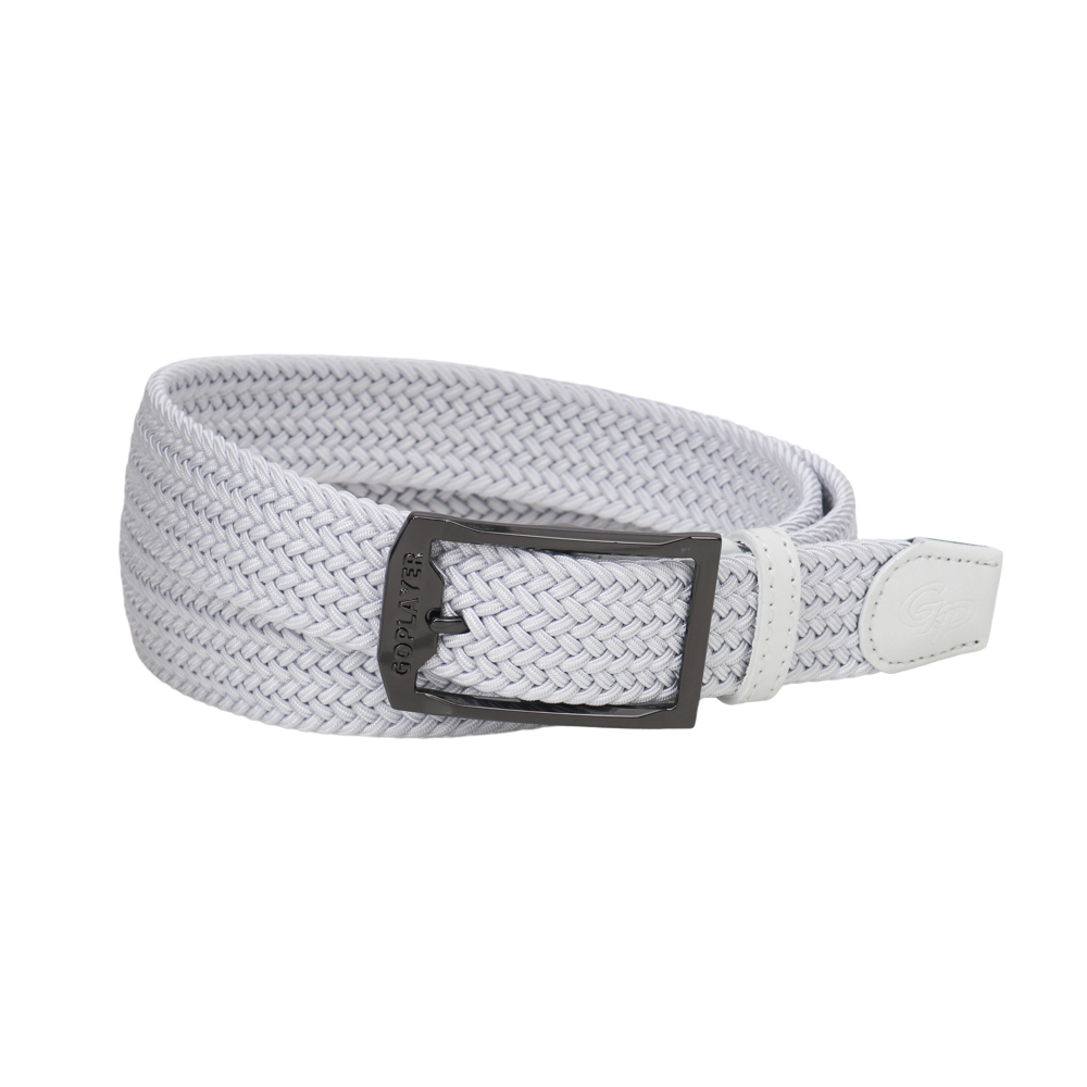 GoPlayer男高爾夫編織皮帶(白)