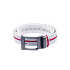 GoPlayer寬滑扣白皮帶(紅織條)