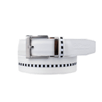 GoPlayer寬滑扣白皮帶(黑白格條)