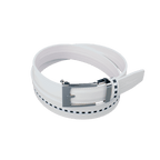 GoPlayer寬滑扣白皮帶(黑白格條)