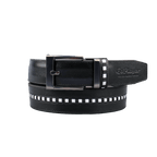 GoPlayer寬滑扣黑皮帶(黑白格條)