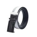 GoPlayer雙色滑扣牛皮皮帶(白)