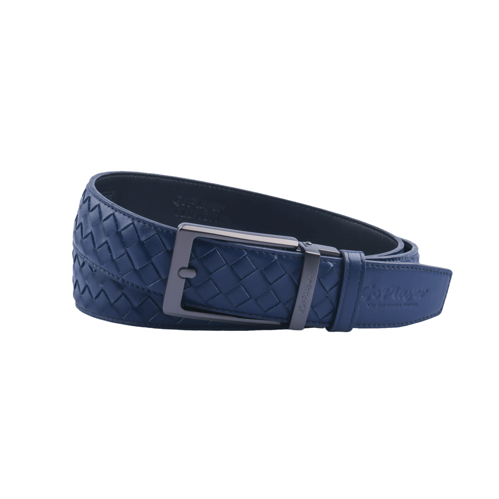 GoPlayer woven calfskin leather belt (dark blue)