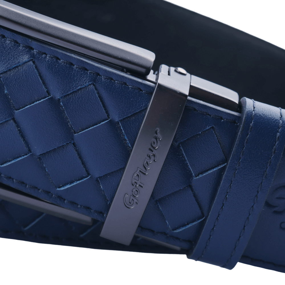 GoPlayer woven calfskin leather belt (dark blue)