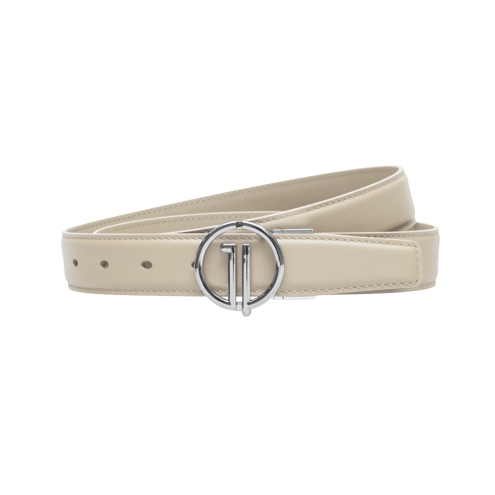 GoPlayer女平紋頭層牛皮皮帶(杏色)