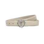 GoPlayer女平紋頭層牛皮皮帶(杏色)