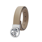 GoPlayer女頭層牛皮皮帶(卡其)