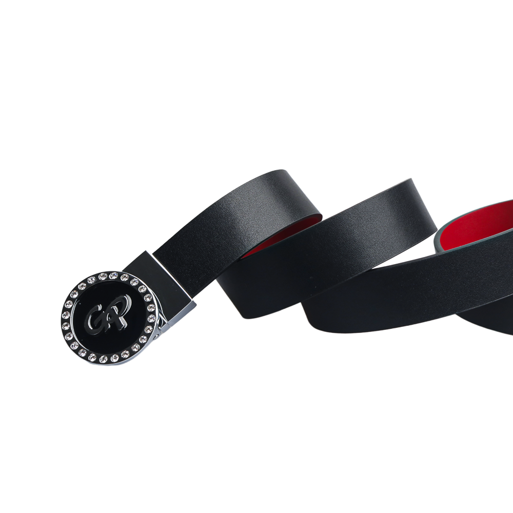 GoPlayer Women's Head Reversible Belt (Black and Red)
