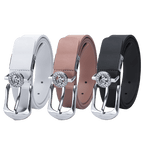 GoPlayer女馬蹄扣高爾夫皮帶(白)