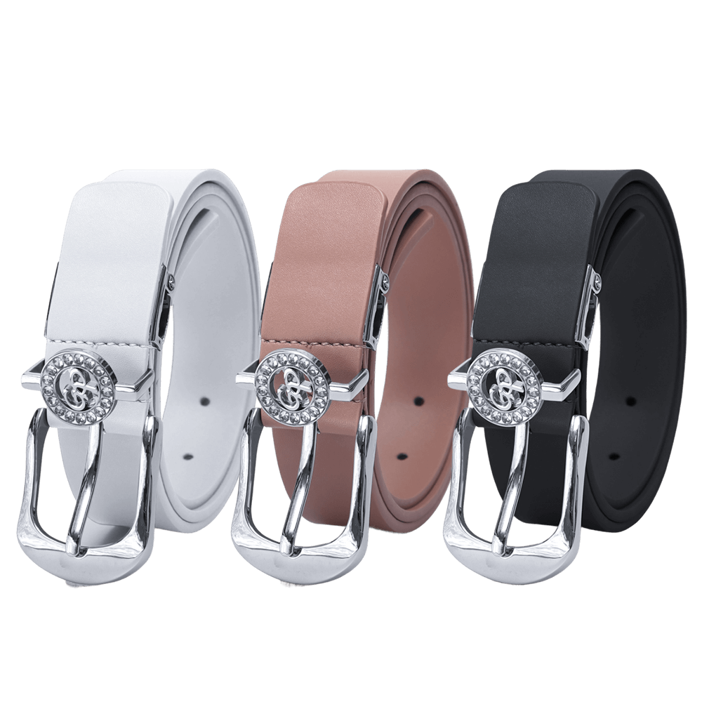 GoPlayer女馬蹄扣高爾夫皮帶(白)