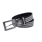 GoPlayer 35mm雙面扣皮帶(黑/黑白條)