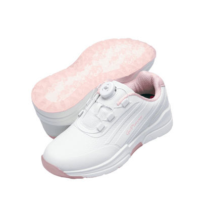 GoPlayer EliteLinks 高爾夫旋鈕女鞋(白粉)