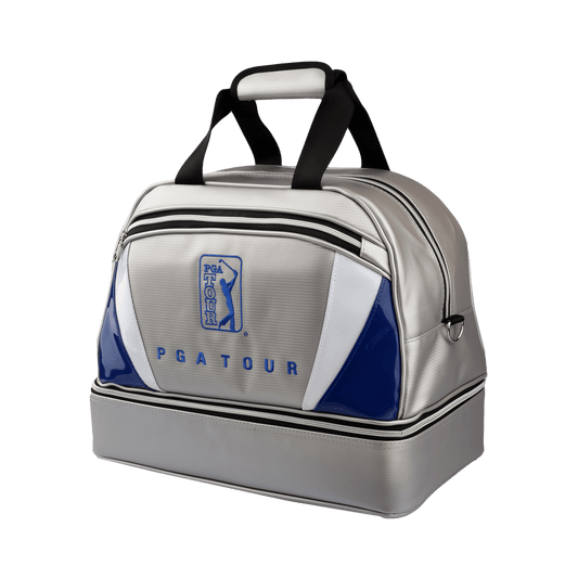 PGA double layer garment bag (silver with white and blue)