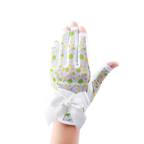 PGA TOUR女高爾夫露指蝴蝶結手套（白綠）