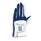 PGA男高爾夫彈性布防滑手套(白深藍)