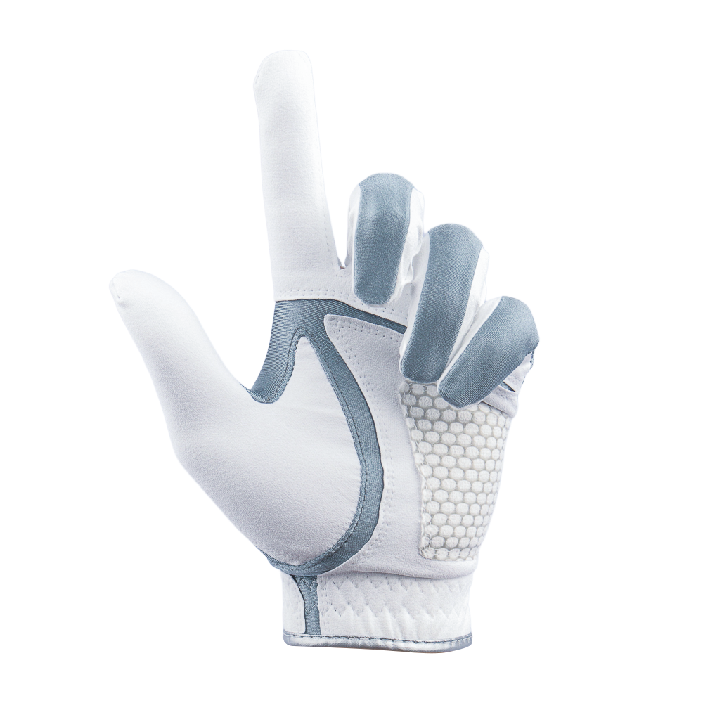 PGA Men's Golf Elastic Non-slip Gloves (White Gray)