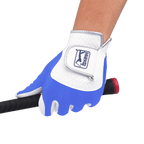 PGA Men's Golf Elastic Cloth Anti-Slip Gloves (White Blue)